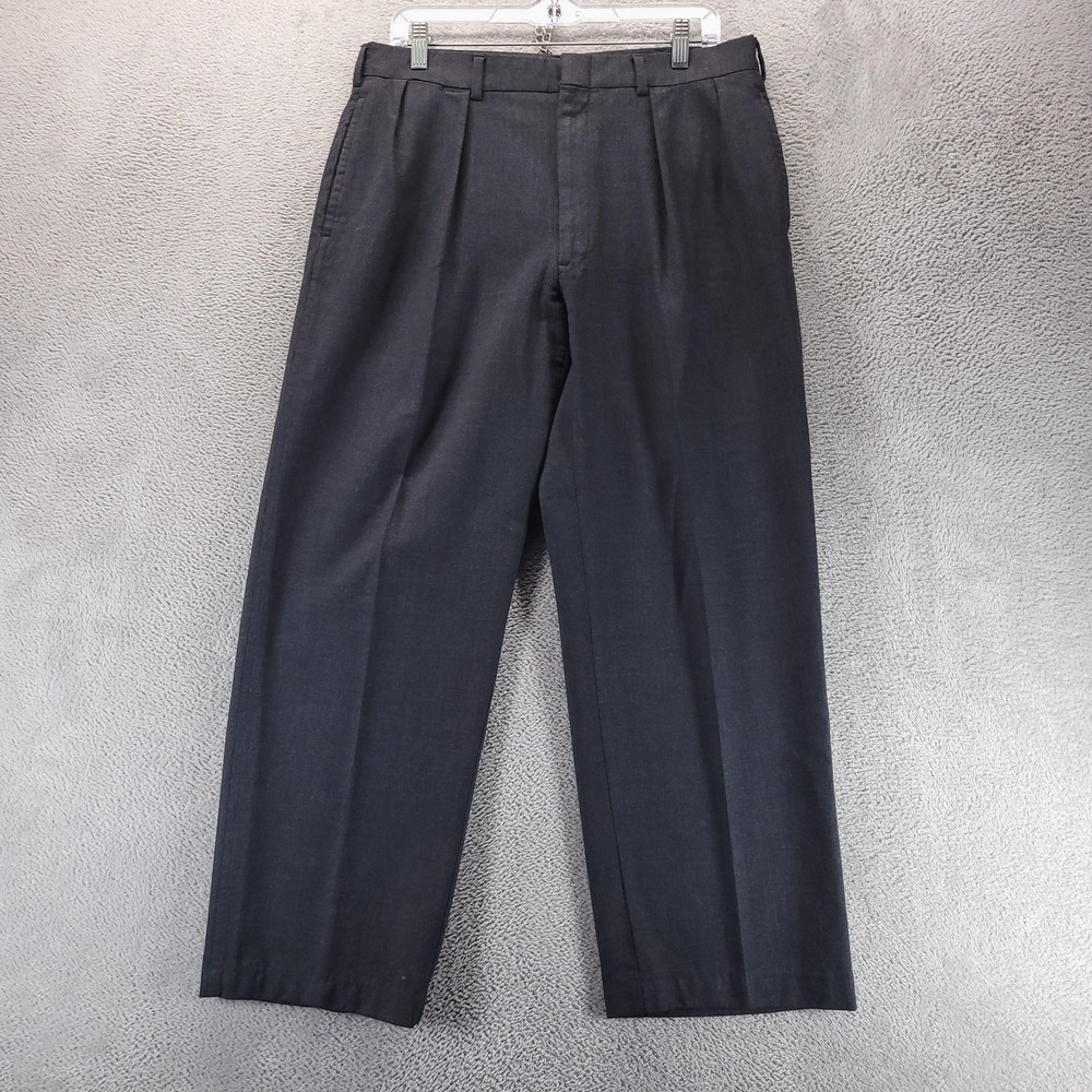 Polo Ralph Lauren Pants Mens 34x27 Gray Pleated Dress Trousers Office Business